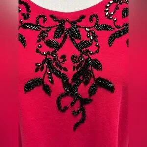 chico's holiday dresses NEW NWT Chicos Black Velvet 3D Flower Floral